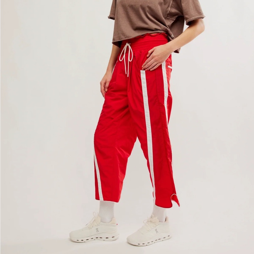 FP Movement by Free People Red Pants with White Stripes